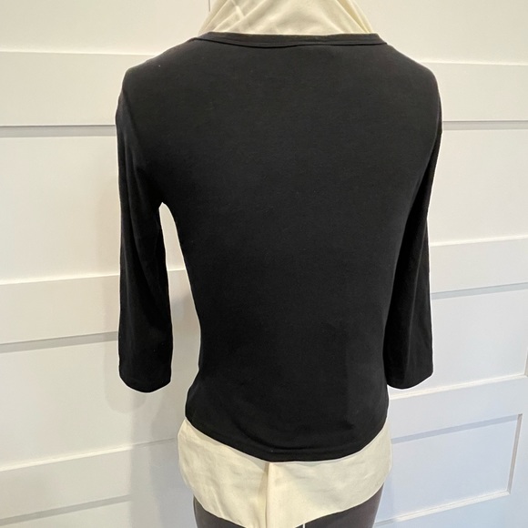 Jalate, Jersey Knit, TOP, 3/4 Sleeve, Black w/ Black Embroidery & Silkscreen, L - Picture 4 of 6